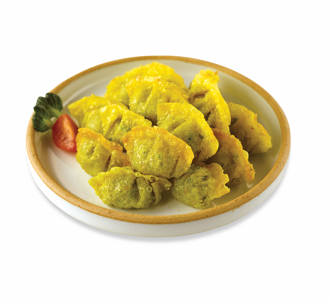 Yellow Japchae Dumplings _made of Soybean protein_ tofu_ seaweed calcium_